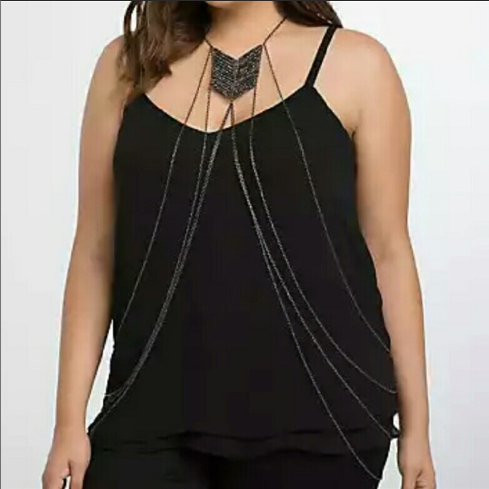 Torrid silver bead body chain